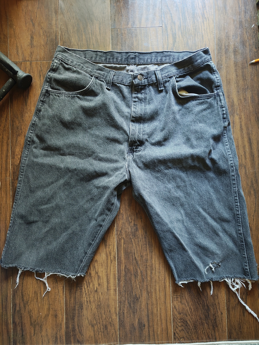 Rustler Men's Washed Black Denim Cut-Off Jorts